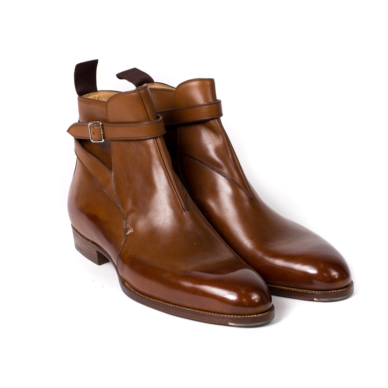 Boot "Jodhpur" aus cognacbraunem Kalbsleder - reine Handarbeit
